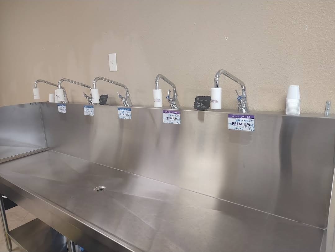 The refill station with Classic and Premium taps