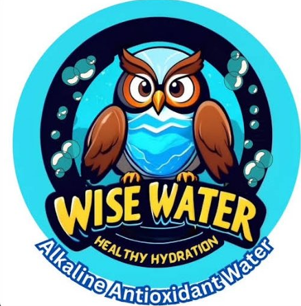 Wise Water logo, an owl over blue water
